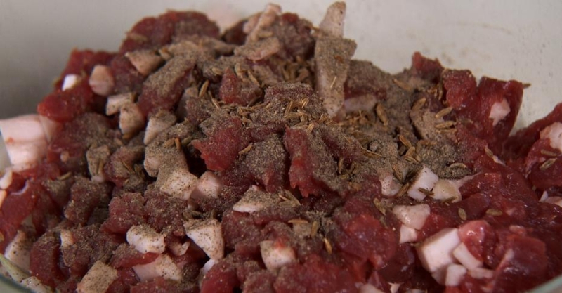 Самса с говядиной и курдюком