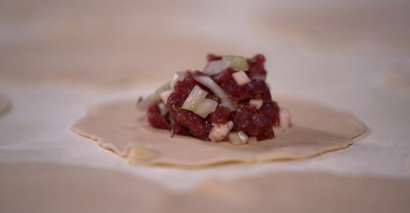 Манты с говядиной и курдюком