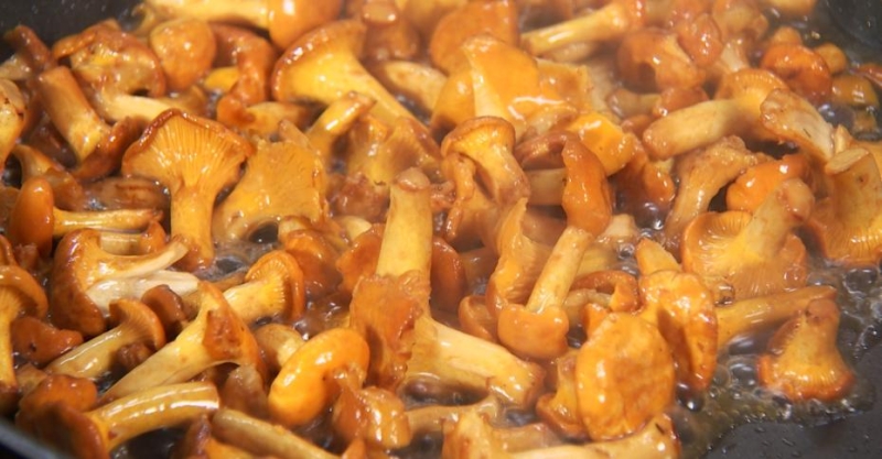 Тарт фламбе с лисичками