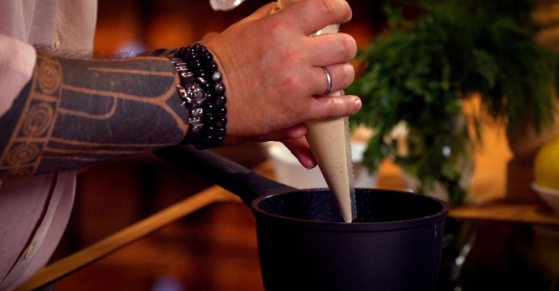 Вафли со взбитыми сливками