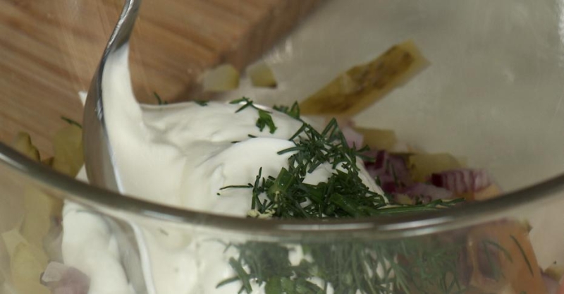 Топпинг с маринованными грибами и огурцами